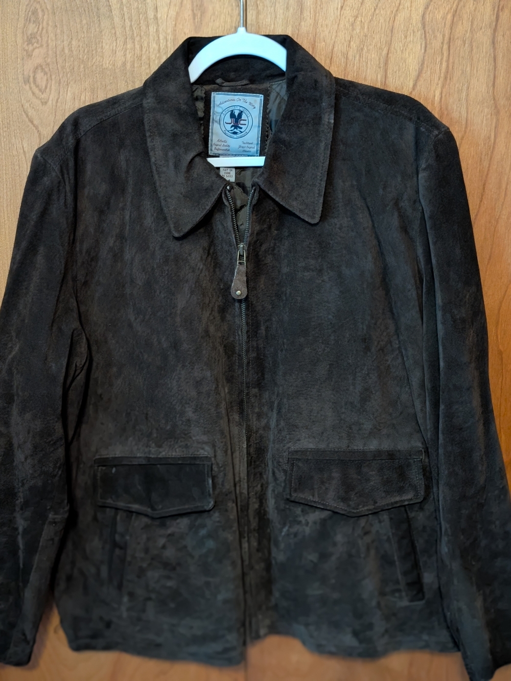 Vintage JLC Men's Dark Brown Suede Bomber Jacket